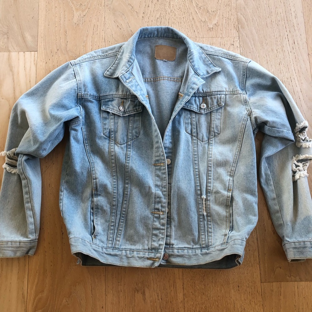 Blue Distressed Ripped Jean Jacket - Picture 2 of 2